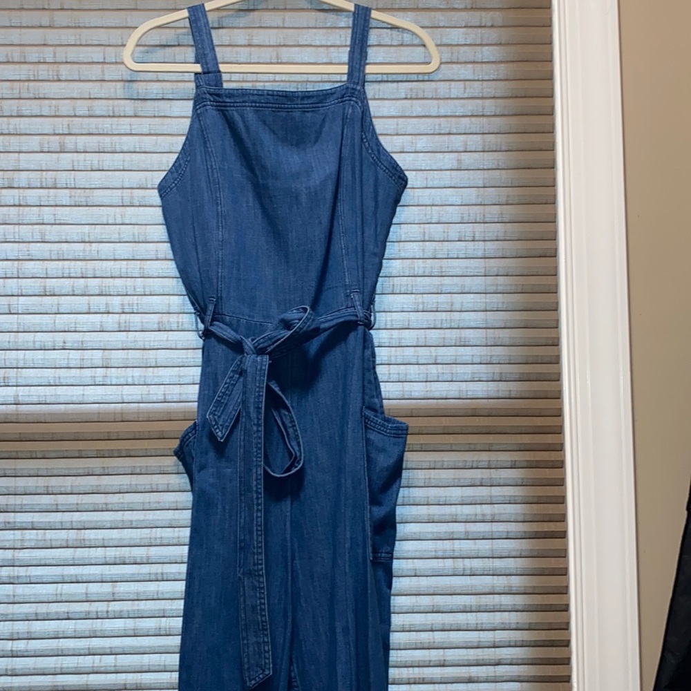 Old navy women straight leg jeans jumpsuit